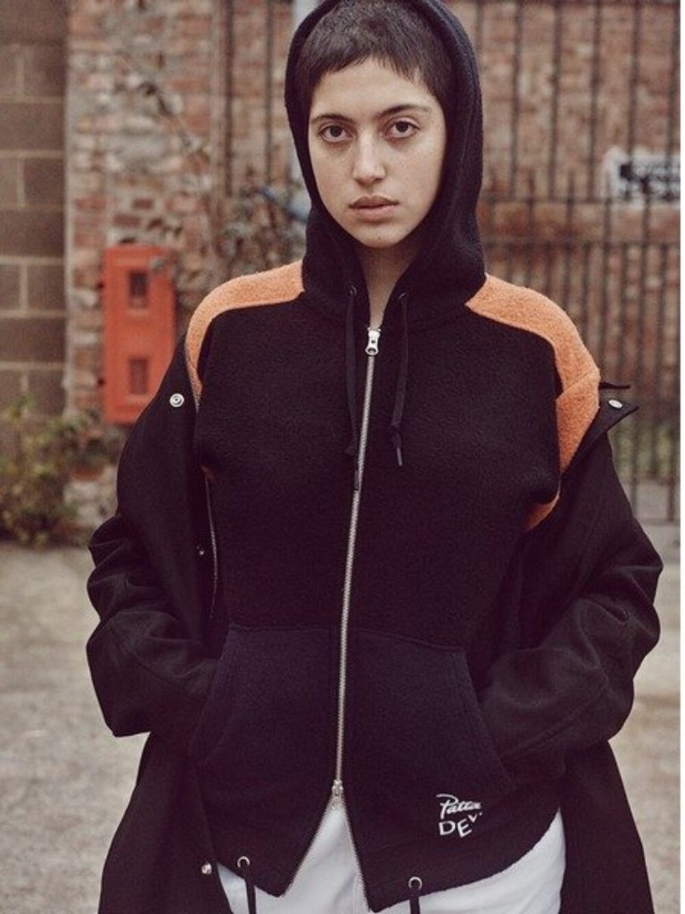 CONVERSE x Patta Deviation Full Zip Hoodie Sweatshirt Jacket Black/Blue/Orange S